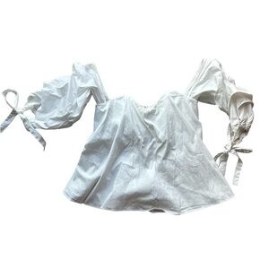 Caroline Constas | Caroline Constas corset sweeheart long sleeve top
